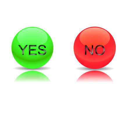 Buttons yes and no on a white backgroundのイラスト素材