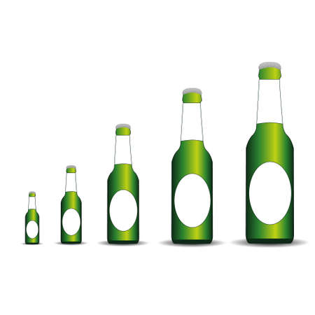 Five bottles of the different size  Vectorのイラスト素材