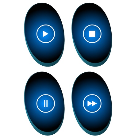 Player web icons on a white backgroundのイラスト素材