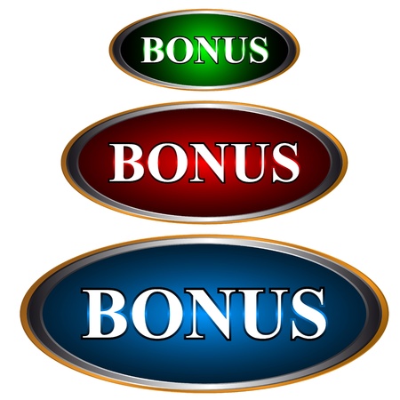 Three bonus icons on a white backgroundのイラスト素材