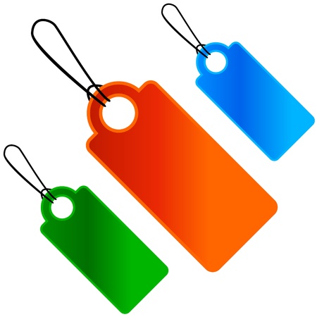 Three multi-colored price lists on a white background for your concept of designのイラスト素材