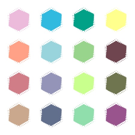 sixteen various colors in vintage style on a white backgroundのイラスト素材