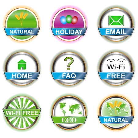 Set from nine web of icons on a different subjectのイラスト素材