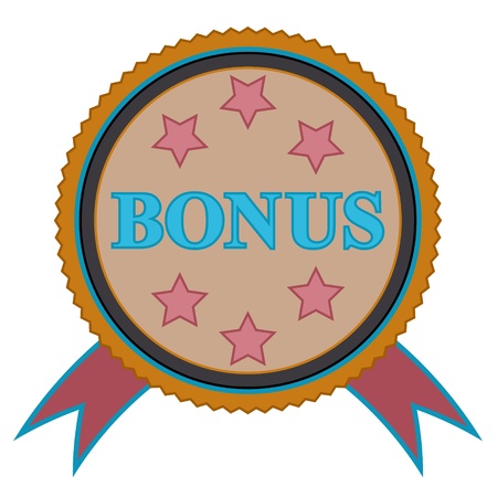 New bonus icon in vintage style on a white backgroundのイラスト素材