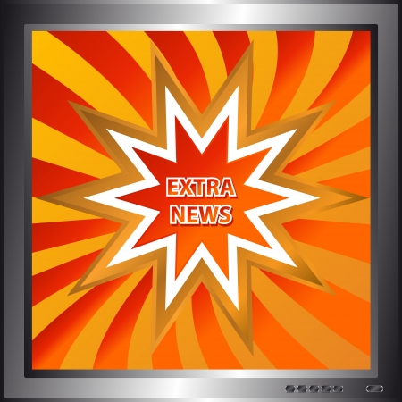 Icon of extra news in the form of a star on the background as a screenのイラスト素材