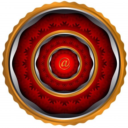 Abstract email an icon with circles of red colorのイラスト素材