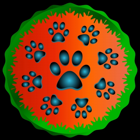 Animals of a symbol with paws on a black background
 のイラスト素材