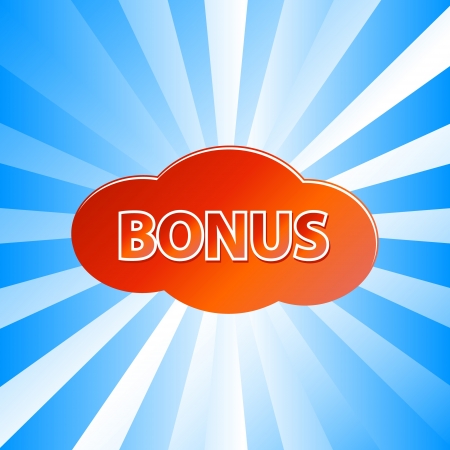 Unique bonus icon located on a blue backgroundのイラスト素材