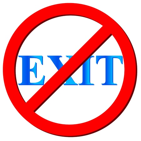 No exit icon on a white background. Vector illustrationのイラスト素材
