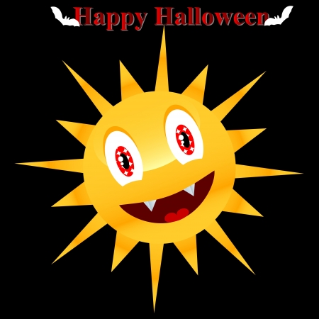 Sun on a black background with white batsのイラスト素材