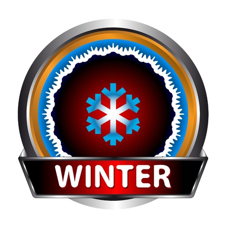 Icon of winter with a snowflake on a white backgroundのイラスト素材