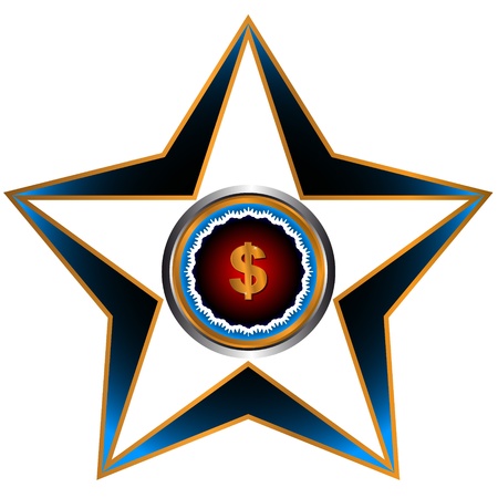 Unique icon of dollar in the star center on a white backgroundのイラスト素材