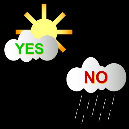 Buttons yes and no on a black backgroundのイラスト素材