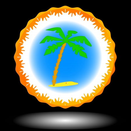 Palm tree icon on a black backgroundのイラスト素材