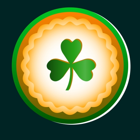 High resolution Green Clover icon on a dark green backgroundのイラスト素材