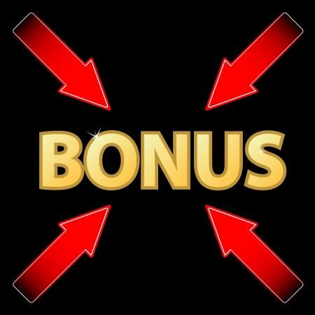 Bonus icon located on a black backgroundのイラスト素材