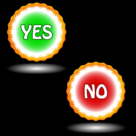 Buttons yes and no on a black background のイラスト素材