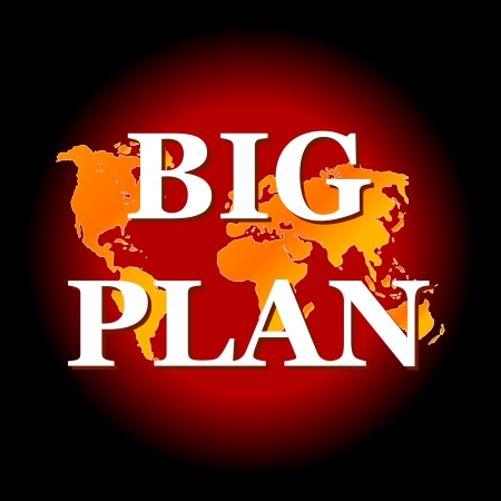 Icon big plan on a black background のイラスト素材