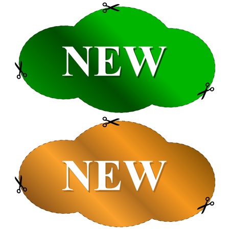 Gold and green icons on a white backgroundのイラスト素材