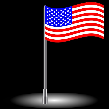 The American flag on a black backgroundのイラスト素材