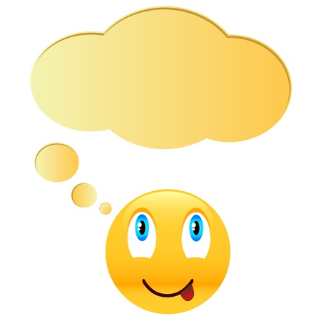 Symbol of the smile and thought on a white backgroundのイラスト素材