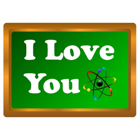 I love you atom on a white backgroundのイラスト素材