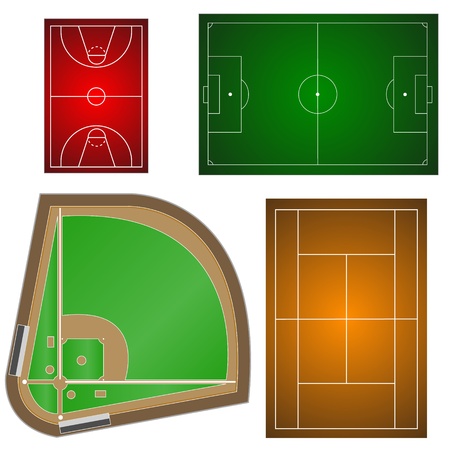 set of playgrounds on a white backgroundのイラスト素材
