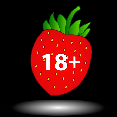 Eighteen plus icon on a black backgroundのイラスト素材