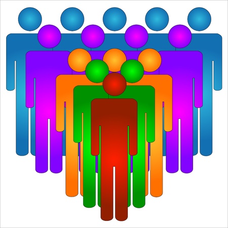 Interesting business structure in a pyramid on a white backgroundのイラスト素材