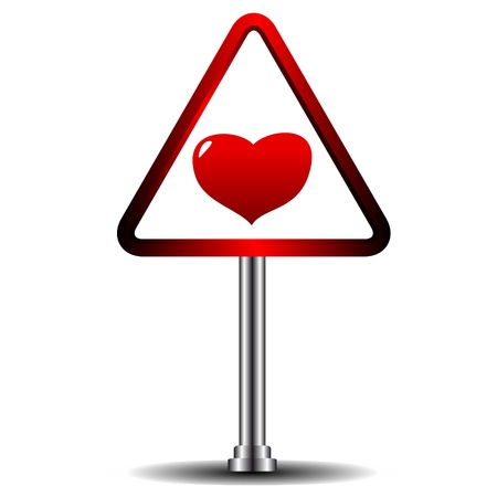 Beautiful heart in the form of a road signのイラスト素材