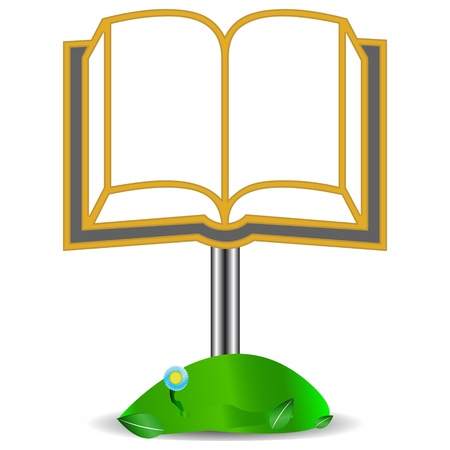 New book on a pedestal on a white backgroundのイラスト素材