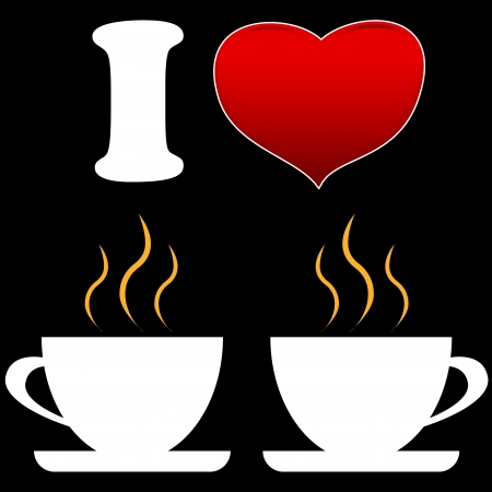 I love coffee logo in unique styleのイラスト素材