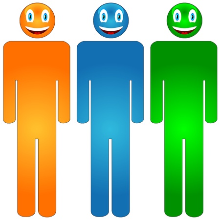 Man color set on a white backgroundのイラスト素材