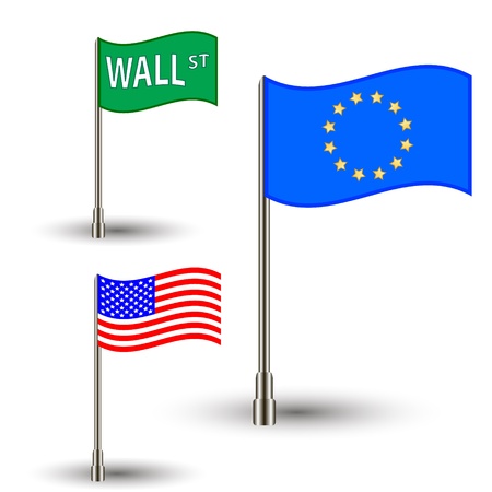 An interesting set of flags on a white backgroundのイラスト素材