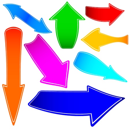 Set from arrows of different flowers and formsのイラスト素材