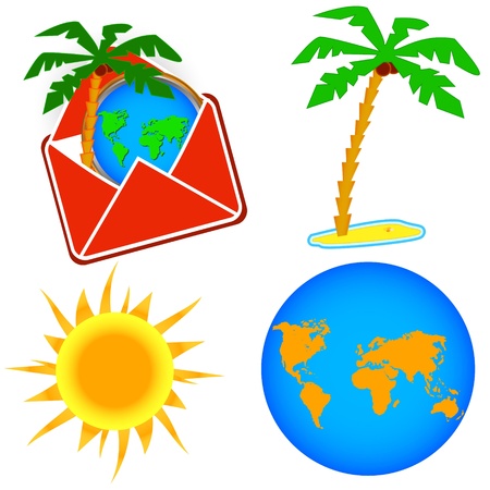 Travel icon set in a unique styleのイラスト素材