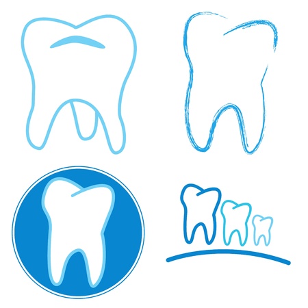 Icon set of teeth on a white backgroundのイラスト素材