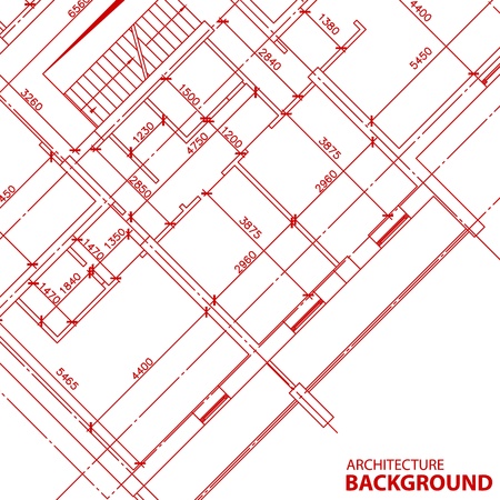 Red architectural background in unique style. Vector illustrationのイラスト素材