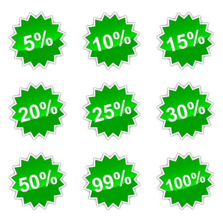 Set of icons with percent for your designのイラスト素材