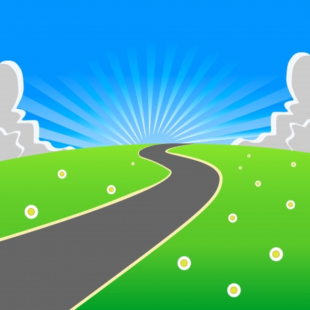 Road disappearing into the distance with a place for textのイラスト素材
