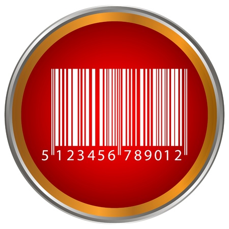 Red bar code button on a white backgroundのイラスト素材