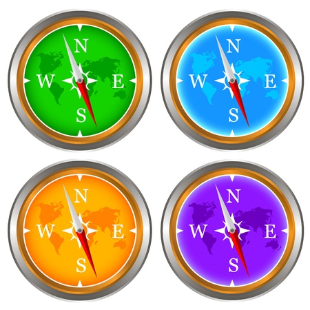 Big compass set on a white backgroundのイラスト素材