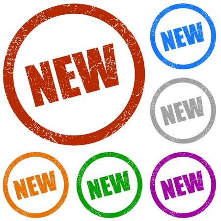 New grunge vector labels on a white backgroundのイラスト素材