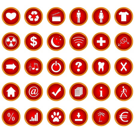 Big icons set on a white backgroundのイラスト素材