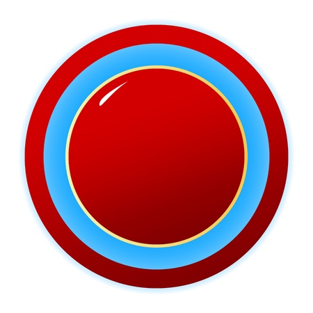 New red button isolated on white backgroundのイラスト素材