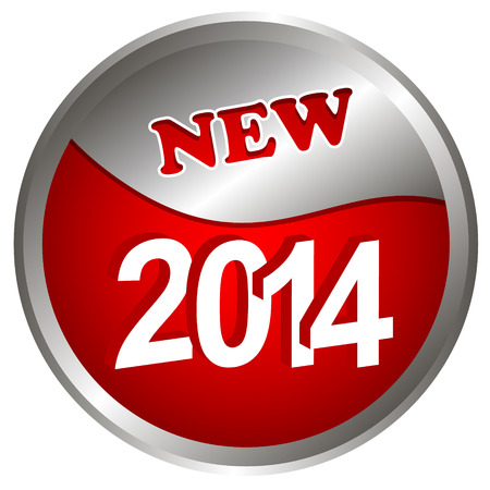 Happy new year 2014 icon on a white backgroundのイラスト素材