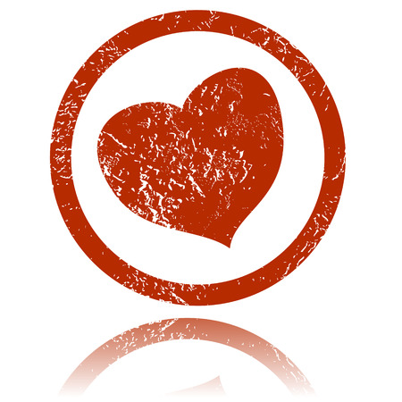 Grunge heart on a white background. Vector Illustrationのイラスト素材