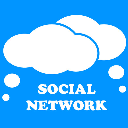 Social media network connection concept on a blue backgroundのイラスト素材
