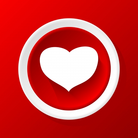 Love 3D Paper Icon on a red backgroundのイラスト素材