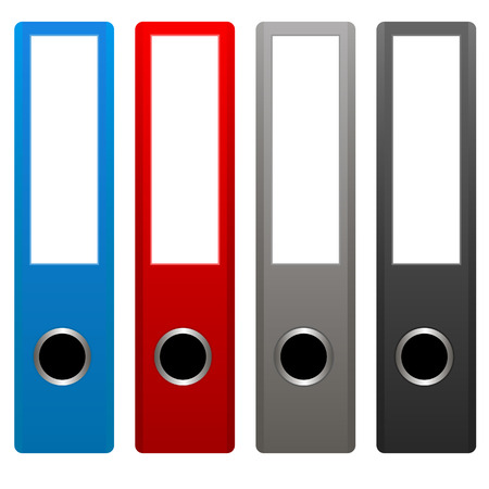 New office folders set on a white backgroundのイラスト素材